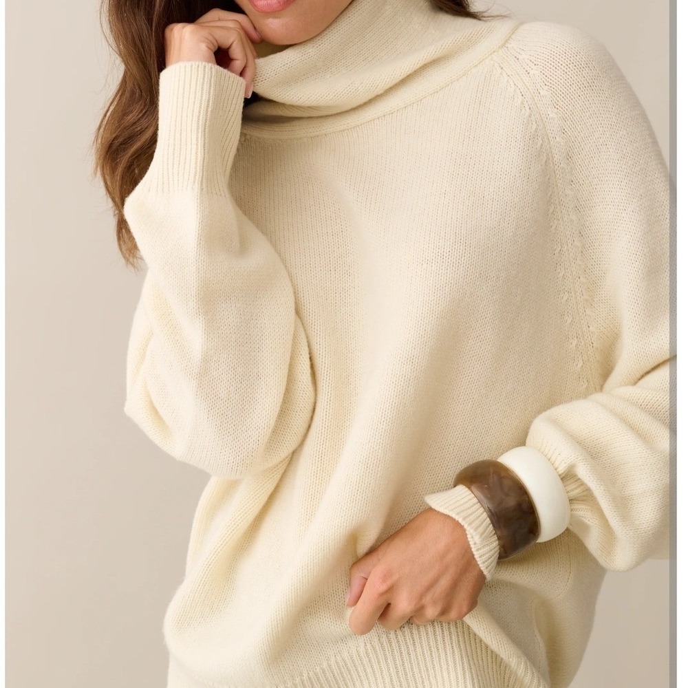 CAARA Women S NWT Wool Oversized Roll Neck Sweater Cozy Winter Minimal Lux Zora